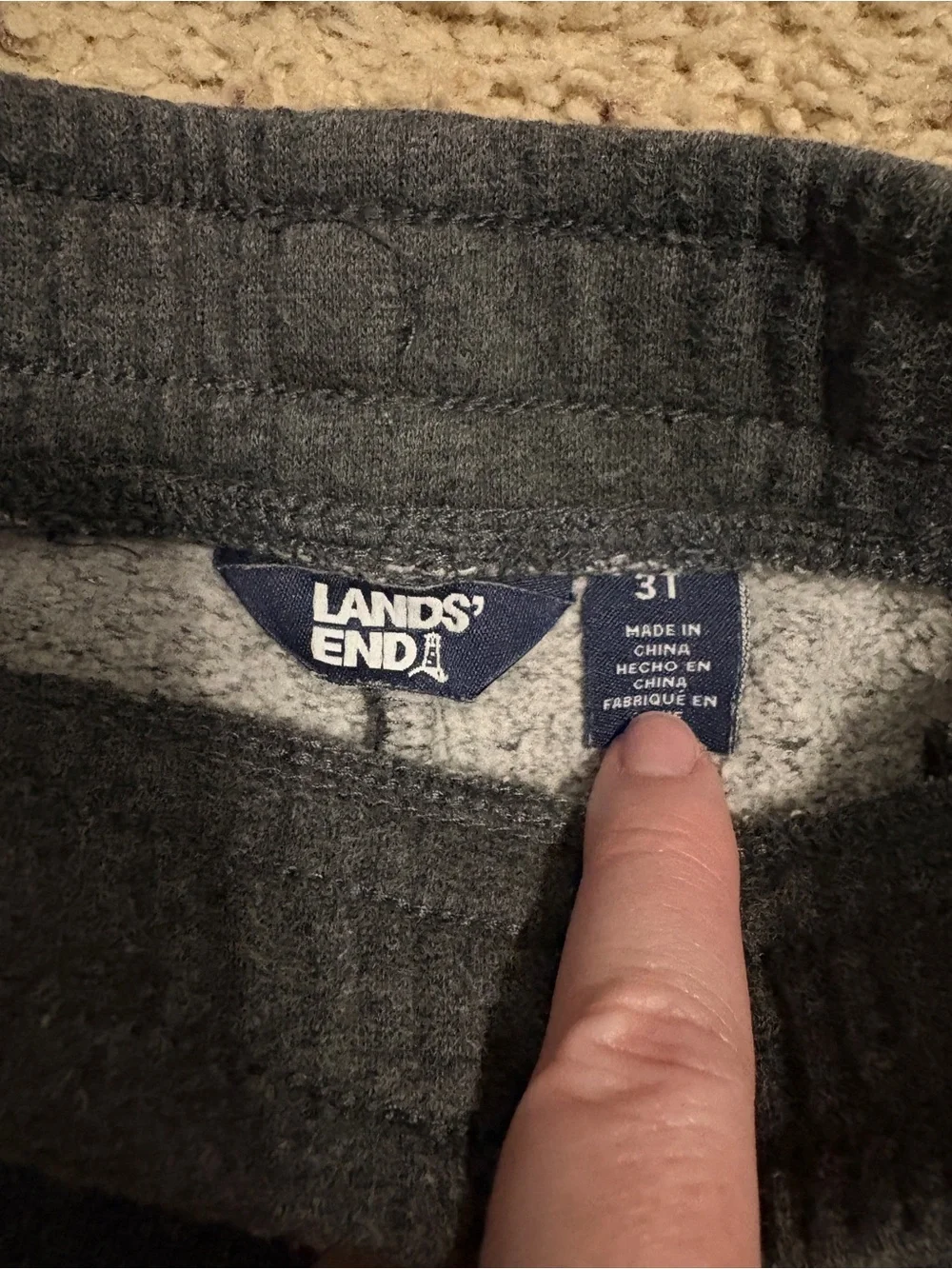 Lands' End Dark Gray Cargo Jogger Sweatpants
